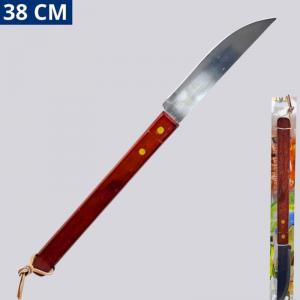 Faca Churrasco Inox Cabo Madeira 38Cm Presente