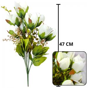 Buquê Tulipas Brancas Decorativas 47Cm Mc Flores