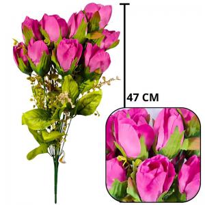 Buquê Tulipas Lilás Decoração 47Cm Mc Flores