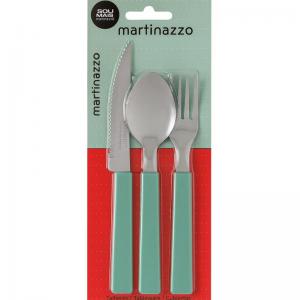 Kit Talheres Mesa 3 Peças Inox Cabo Plástico - Presente