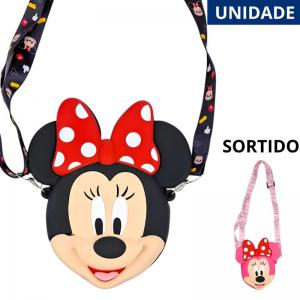 Bolsa Minnie Silicone Infantil Transversal Pequena Presente