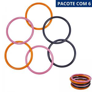 Kit 6 Argolas Plástico Coloridas Brinquedo Infantil