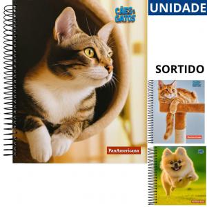 Caderno Urban 240 Folhas Capa Dura  Espiral Caes e Gatos Sortidos Unidade - Panamericana