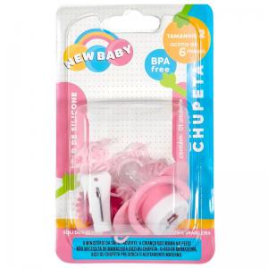 Chupeta Silicone Bebê +6 Meses Rosa Presente