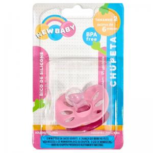 Chupeta Silicone Bebê Rosa +6 Meses Presente