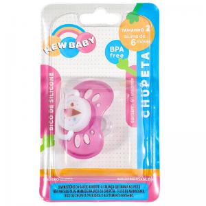 Chupeta Silicone Bebê Rosa +6 Meses Presente