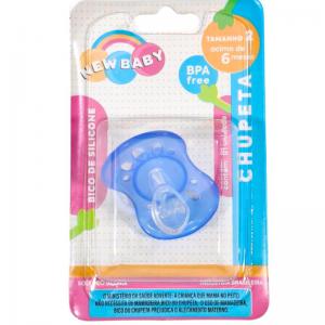Chupeta Silicone Bebê Azul +6 Meses Anatômica