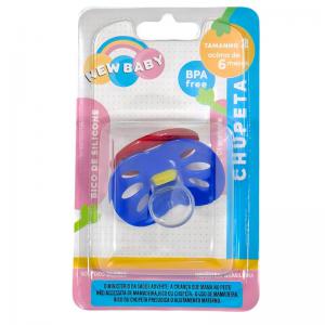 Chupeta Silicone Bebê +6 Meses Anatômica Azul