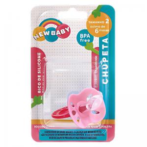 Chupeta Silicone Bebê +6 Meses Anatômica Rosa