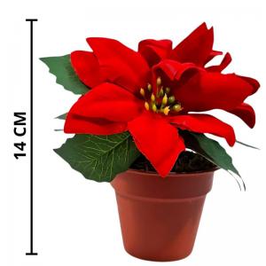Arranjo Natalino Bico-De-Papagaio com Vaso Plástico 21Cm