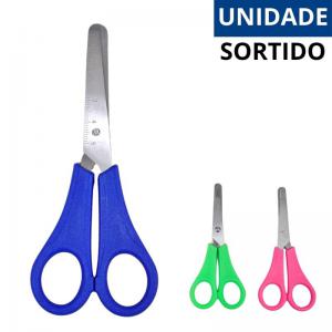 Tesoura Escolar Infantil Cabo Colorido 13Cm