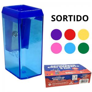 Kit Apontadores com Depósito Plástico 50 Unidades - Presente Escolar