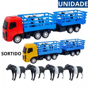 Caminhão Rodotrem Brinquedo com 4 Bois Diverplas