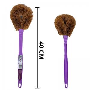 Escova Banheiro Fibra Coco Natural Cabo Plástico 40Cm