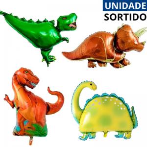 Balão Metalizado Dinossauro 40Cm Festa Infantil