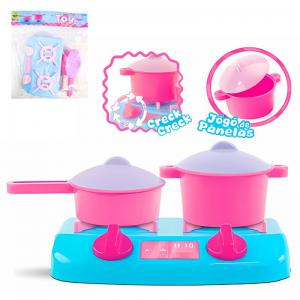 Kit Fogão Infantil Top Chef Rosa 5 Peças - Samba Toys