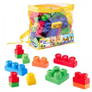 Bloco de Montar Educativo 66 Peças Bolsa Samba Toys