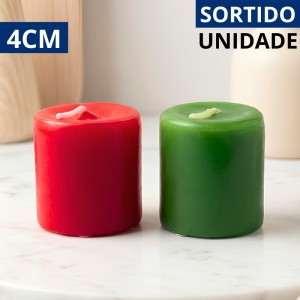 Vela Decorativa Natal Redonda 4Cm Unidade - Detalhe Original