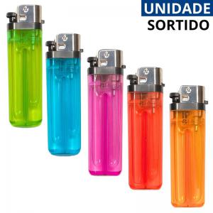 Isqueiro Descartável Transparente Colorido Grande