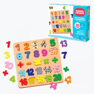Jogo Educativo Números Encaixe Madeira 25 Peças
