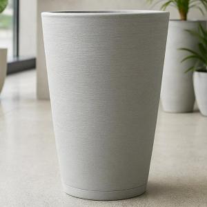 Vaso Decorativo Coluna Cimento Escovado 54X33Cm
