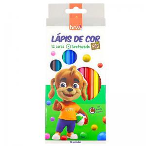 Lápis de Cor Sextavado Brw Eco 12 Cores