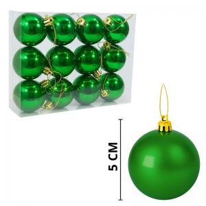 Kit Bolas Natalinas Verdes Metálicas 50Mm Decoração