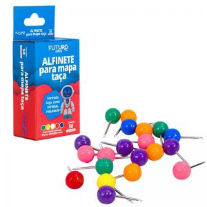 Alfinete para Mapa Colorido 50 Unidades Organização