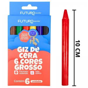 Giz de Cera Curto 12 Cores Futuro Escolar