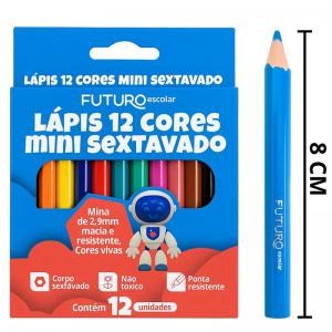 Lápis de Cor Mini 12 Cores Eco Escolar Sextavado