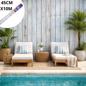 Papel Parede Autoadesivo Madeira Estampa 45Cmx10M