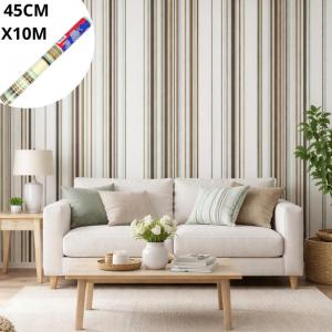 Papel de Parede Autoadesivo Listrado 45Cmx10M - Design Moderno