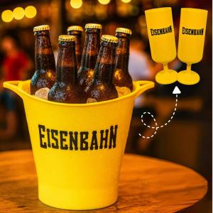 Balde Cerveja Plástico Eisenbahn C/ 2 Taças