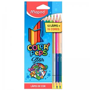 Lápis de Cor Maped Color Peps Stars 15 Cores Triangular