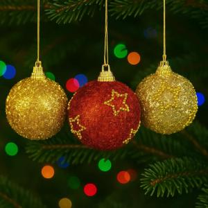 Bola Natalina Decorada 60Mm Estrela Brilhante