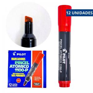 Pincel Atômico Vermelho com 12 Unidades - Pilot