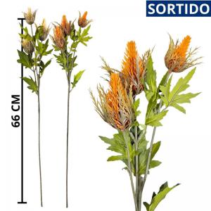 Haste Cártamo Outonal Premium Decorativa 66Cm - Mc Flores