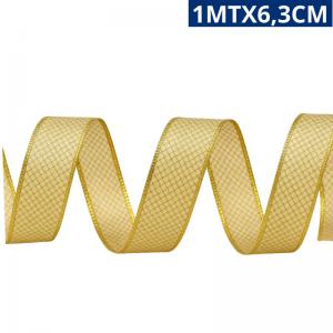 Fita Decorativa Dourada Colmeia 1M X 6,3Cm Cromus