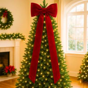 Laço Decorativo Veludo Vermelho Natal Gg