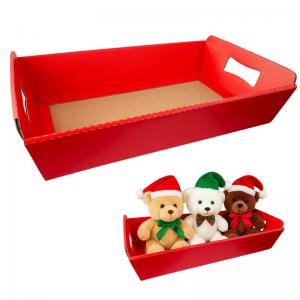Cesta Papelão Grande Alça Vermelha Presente Natal
