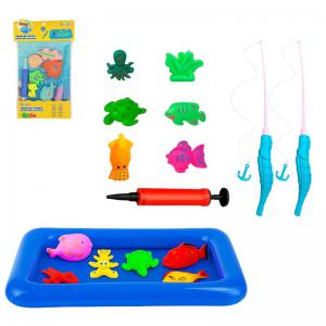 Kit Pesca Infantil Brinquedo Água 10 Peças