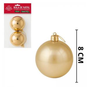 Bolas de Natal Champagne 80Mm Decoração Luxo