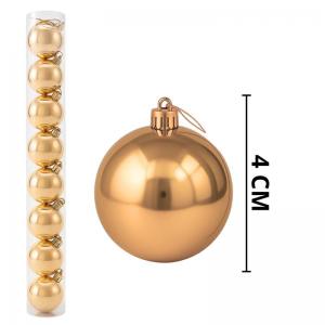 Kit Bolas Natalinas Champanhe Metalizadas 40Mm