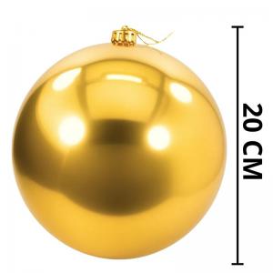 Bola Natalina Vermelha Metalizada 20Cm Decoração