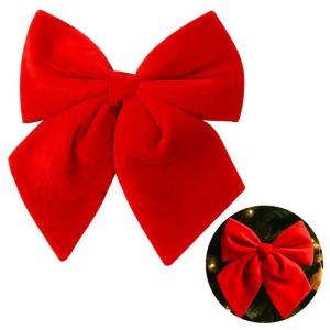 Laço Natalino Veludo Vermelho Decorativo 25X30Cm