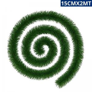 Festão Natalino Verde Decorativo 2 Metros