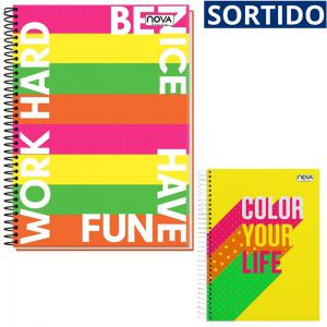 Caderno 20 Matérias Capa Dura com Bolsa e Adesivos