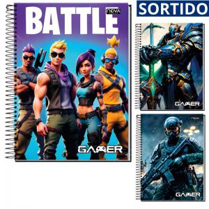Caderno Gamer Capa Dura 192 Folhas 12 Matérias