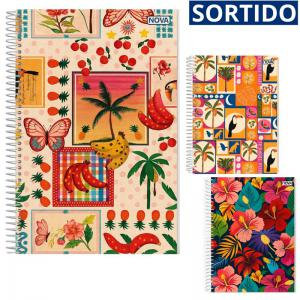 Caderno 10 Matérias Tropical Capa Dura 160 Folhas