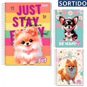 Caderno Miss Pet 10 Matérias Capa Dura com Bolsa